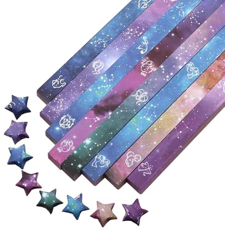 Sarini 540 fogli di strisce di carta per stelle di origami,strisce di carta per stelle,carta colorata di carta per stelle di origami,carta per origami di stella fortunata per artigianato artistico