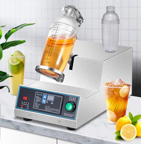 Coctelera Automática De Té con Leche (Brazo Mecánico Inclinado A 45°), Sincronización De Precisión De 180 S, Coctelera De Un Solo Cabezal De Té con Leche De 140 W, 304 PRM/min, con Tazas De 1 * 700