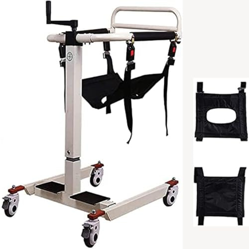 Patientenlift Transferstuhl für Senioren, Höhe/Breite einstellbar, Patientenlifter Rollstuhl für Auto,4 in 1 Tragbarer Transferrollstuhl für ältere Menschen, Bett zu Toilette Transferstuhl