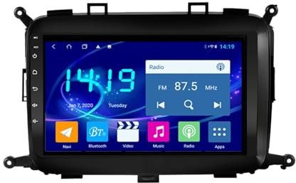 ZCBZBy Estéreo de coche Android de doble Din con pantalla táctil de 9 pulgadas, radio para coche para Ki-a Carens 2013-2018, Android Auto de doble Din con navegación GPS, Bluetooth, soporte FM, enlace