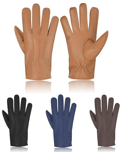Swift Wear Mens Leather Driving Gloves Unlined Retro Vintage Classic Stylish Genuine Real Leather Warm Thermal Winter Black Chauffeur Gloves
