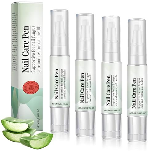 4 PCS Stylo de Soins à Ongles, Nail Care Pen, Nail Repair Pen,Nourishing Stylo de Soin, Stylo de Réparation des Ongles avec Huile Arbre à Thé, Vitamine E, Aloe Vera, pour Ongles de Mains et de Pieds ﻿