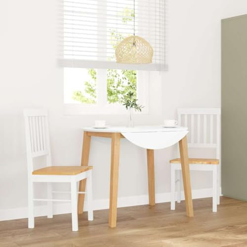 Fasba Esszimmerstühle Küchenstuhl Stuhl Set Stühle Wohnzimmerstuhl Küchenstühle Esszimmerstuhl Essstuhl 2 STK. Weiß Massivholz Gummibaum 42,5 x 44,5 x 90 cm