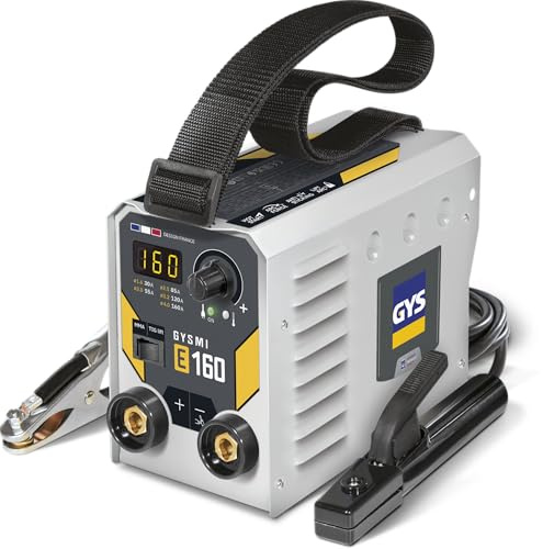 GYS, GYSMI E160, Poste à Souder à l'Électrode Enrobée 160A Monophasé 230V (MMA), TIG DC Lift, Digital, Arc Force, Antisticking, Hot Start, Avec Masque LCD TECHNO 11, Porte-électrode, Câble de Masse