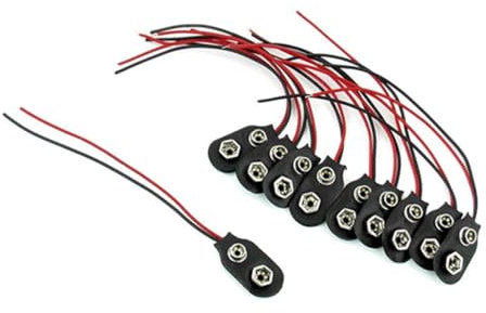 Uonlytech 50piezas Conector De Batería De Cable De Unidades Clip De Batería con Cable para Experimentos Estudiantiles