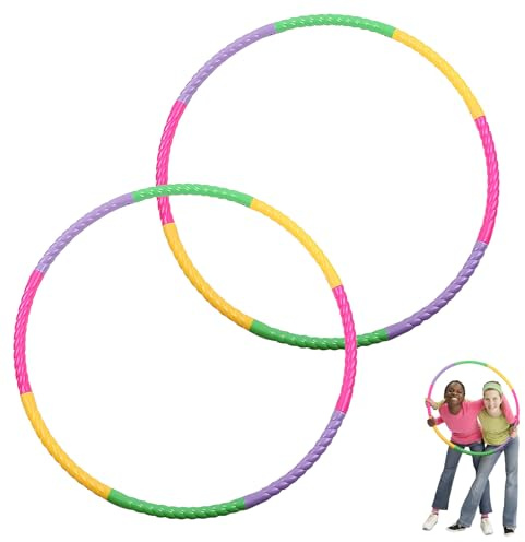 2 Pcs 8 Sections Hula Hoops for Teens, Small Hula Hoop Adjustable, Easy To Carry Suitable for Exercise Fitness Training Sports Swimming Dance Pet Training