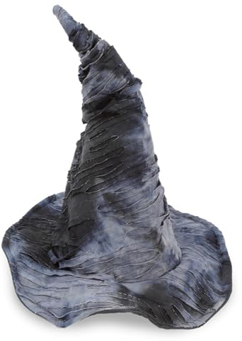 MIMIKRY Rustikaler Hexenhut Gandalf Zaubererhut Schwarz/Grau Hexe Zauberer Hut Merlin Magier Hexer