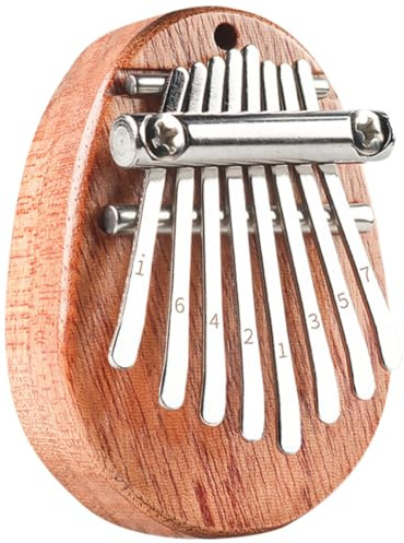 8-tasten Daumenklavier, Braun, Tragbares Fingerklavier | Kalimba Musikinstrument für Anfänger, Einzigartige Optik, Melodischer Klang, 1 Stück