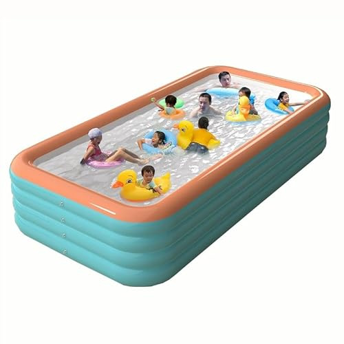 Aufblasbarer Pool Aufblasbares Planschbecken Rechteckig Indoor Outdoor Garten Familie Schwimmbad für Erwachsene