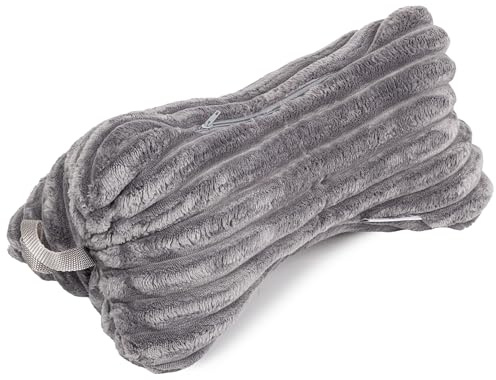 H&F Heimtextilien H&F | Kissen Kopfkissen Lesekissen Leseknochen Nackenkissen Nackenrolle Knochenkissen Reisekissen Waschbar, für Bett, Sofa | Farbe: Grau Wildlederimitat