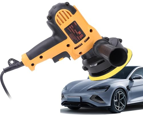 GOWENIC Picador de Búfer de Automóvil Inalámbrico, Máquina de Pulido Portátil de 700W con Manija de Goma, Velocidad Variable de 600-3700r Min, Almohadillas de Pulido Múltiple, para