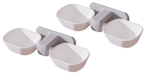 TOYZFRIENDY Gamelles Suspendues pour Chats Protection du Cou, Plastique Blanc, Lot De 2, Fixation Murale, Alimentation Pratique pour Chats Domestiques