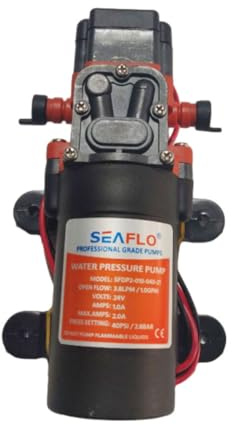ALCXAZS Compact Self-Priming Diaphragm Water Pump 35PSI Water Pressure Easy Installation ABS 1.2 Gallons Automatic On/Off