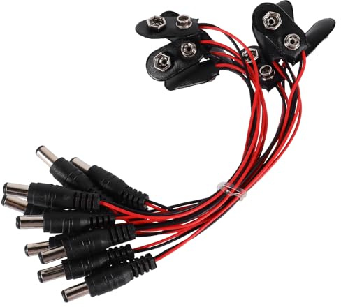 HIAKDOFT Connettore Clip Batteria 9v Alloggiamento in Plastica, Morsetto Per Batteria Da 9 Volt, Cavo Di Collegamento a Scatto, Set Da 10 Pezzi, Per Uso Elettronico e Prototipazione