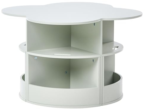 Barnset med Bord och Stolar för 4 Personer i MDF med Förvaring och Praktisk Nästningsdesign för Barnrum och Lekrum Ljusgrön Tiboo