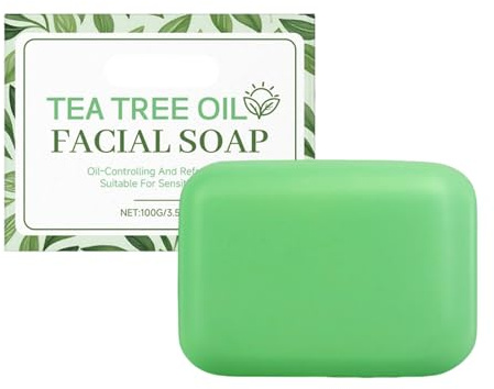 Savon Solide À L'Huile Essentielle D'Arbre Thé, Savon D'arbre À Thé Antifongique Antifongique, Nettoyant Visage Naturel Hygiène Artisanal Soin Peau | Hygiène Cutanée Salle De Bain Douche Maison,100g
