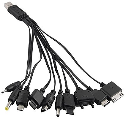 homiki Multi-Chargeur de téléphones Portables 10 en 1 Câble de Charge USB Universel pour iPod/iPhone/PSP/Appareil Photo/Nokia/HTC/LG/Samsung