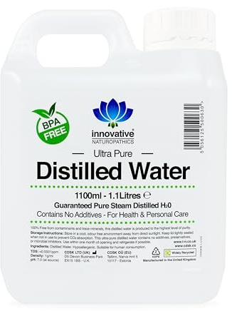 Destilliertes Wasser – zu 100 % dampfdestilliertes H2O – 1100 ml