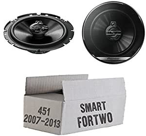 Lautsprecher Boxen Pioneer TS-G1730F - 16,5cm 3-Wege Koax Paar PKW 300WATT Koaxiallautsprecher Auto Einbausatz - Einbauset passend für Smart ForTwo 451 Front - justSOUND