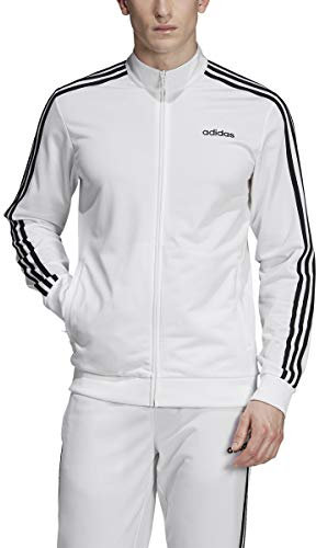 adidas Herren Essentials 3-Streifen Tricot Trainingsjacke, Weiss/opulenter Garten, XXL