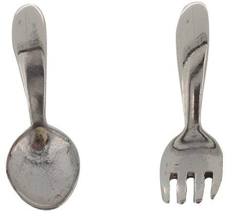 Touch Jewellery 925 Sterling Silver Fork and Spoon Design Stud Earrings