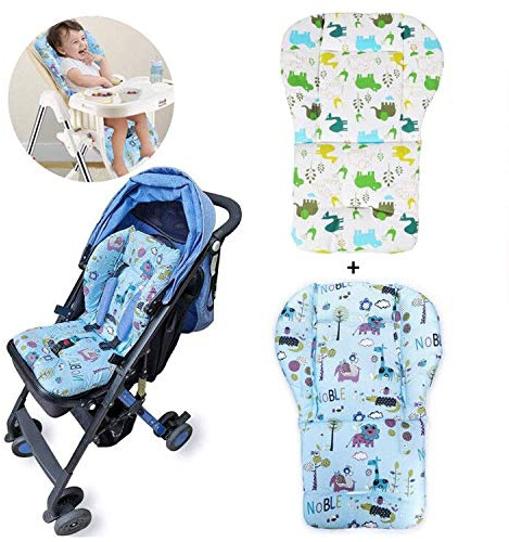 Baby Sitzauflage - WENTS 2 Stück Sitzauflage für Kinderwagen Universal Baumwolle Baby Sitzauflage komfortable Kinderwagen Autositz Liner für Kinderwagen Kindersitz Babyschale Autositz