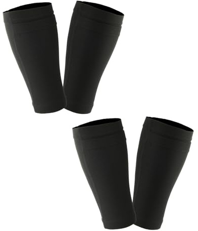 Cosmos 2 Pairs Shin Guard Sleeves Soccer Guard Sleeves for Soccer Sports, Black Color