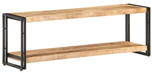 vidaXL Raues Mangoholz TV Schrank Industriestil Lowboard TV Möbel Tisch Board Sideboard Fernsehtisch Fernsehschrank HiFi-Schrank 120x30x40cm