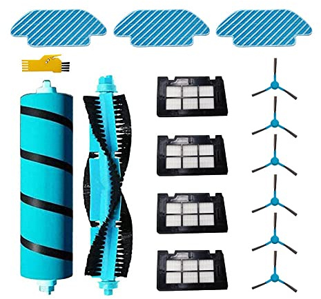 Laimaiou Zubehörset für Cecotec Conga 6090 Ultra 5090 4490 4090 5490 4690 Ultra 7090 IA Roboterstaubsauger Ersatzteile 15 Packungen mit Walzenbürste & Filter & Seitenbürste & Wischtuch
