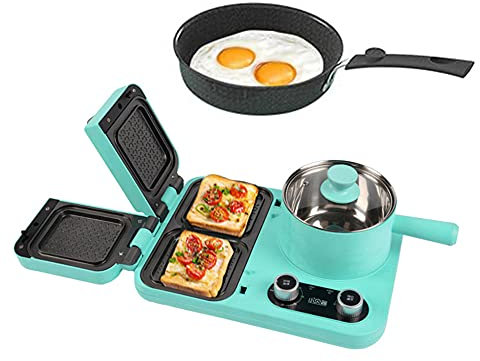 Macchina per Sandwich Tostapane, Grill Antiaderente Piastra Griglia Barbecue Panini, Piastra ad induzione, Piano Cottura a iInduzione Elettrica con Padella, Casseruola con Coperchio in Vetro