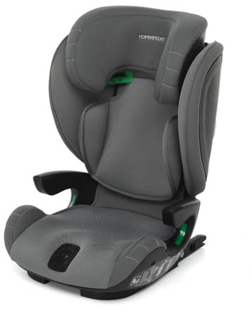 Foppapedretti Seggiolino Auto Skill I-Size, per bambini da 100 a 150 cm di altezza, 3-12 anni, conforme ECE R129, Fissaggio Dualfix (Isofix e non), Protezione Impatti Laterali, Grigio
