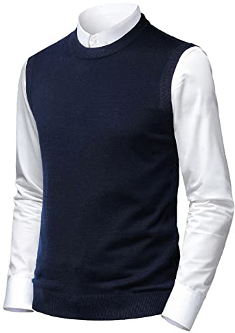 Herothorn Hombre Sin Mangas con Cuello En Casual de Punto Pullover Jerséis Jersey Suéter Chaleco suéter Caballero Suéter Lana Cardigans Tank Tops Mangas Rebecas Chaqueta SuéTer para