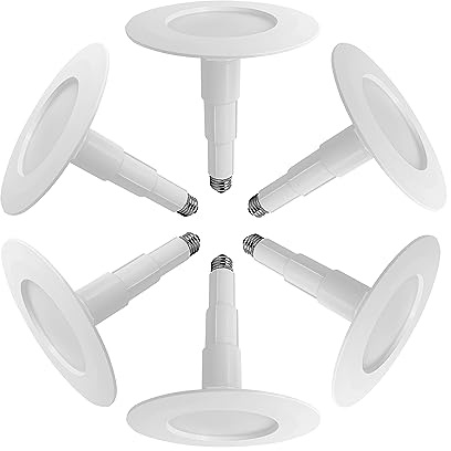Jolux 6-Pack 5/6 Retrofit LED Recessed Lighting,12W=60W,3000K WarmWhite,800LM,Dimmable Can Lights,ETL,Damp Rated,Simple Installation Adjustable Retrofit Downlight,Bevel Trim,E26 Base