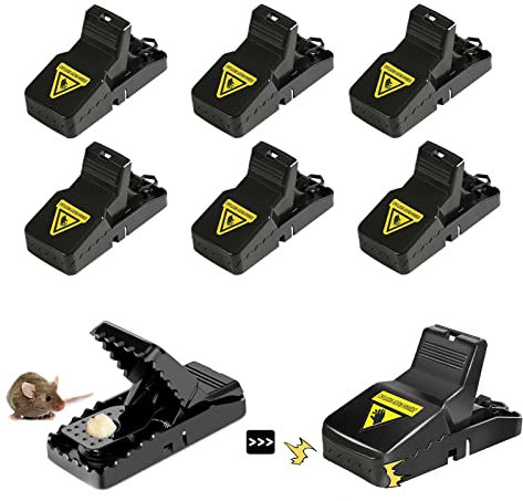 Onvavient Rattenfallen Schlagfallen, 6 Stück Rattenfalle Mausefalle Wiederverwendbar Profi Mouse Trap Schlagfalle für Haus Küche Garten - 10.5 * 6.5 * 5cm