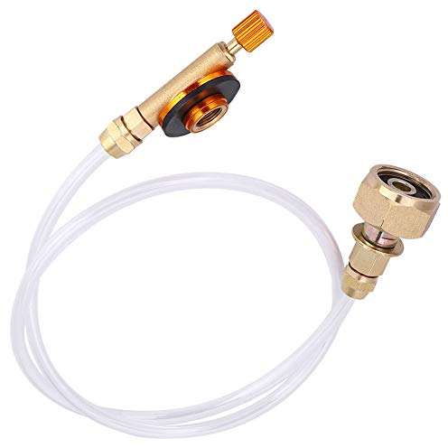 KIMISS Camping-Gas-Nachfülladapter, Butan-Nachfülladapter, Kupfer, PVC, Outdoor, Camping, Picknick, Herdkopf, Gastank-Konverter, Nachfülladapter