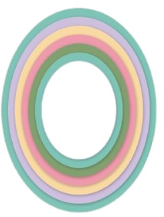 Craftelier - Set di mini matrici essenziali per album di ritagli, fai da te, biglietti di auguri, forma ovale - Dimensioni: circa 3,2 x 4,2 cm e 7 x 9,2 cm