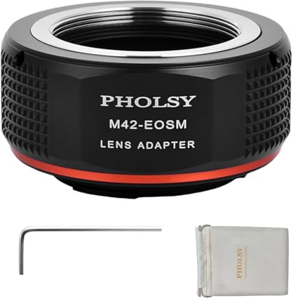 PHOLSY M42 auf EF-M Objektivadapter Kompatibel für M42 42mm Objektivs für Canon EF-M (EOS M) Mount Kameragehäuse EOS M, M2, M3, M5, M6, M10, M50, M100, M200, M50 II, M6 II, M42-EOSM