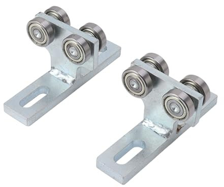 2 Stück Rollen für Schiebetüren, 4 Rad Laufkatzenbaugruppe T-Typ Lagerwagenbaugruppe aus Legiertem Stahl Für 1-5/8 Zoll Höhere Strebenkanäle, Hebezeug-Installationsrollenwagen