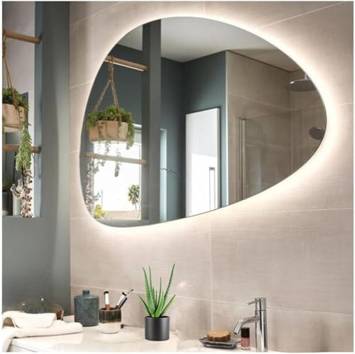 STYLE GLASS Specchio Bagno con Luce Led ARGO 80x54 cm - Specchio da Parete - Specchio con Luci 4000K - Specchio LED Moderno - Retroilluminato Luce Bagno