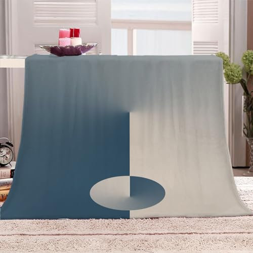Couverture 1 Personne 80x150Cm Plaid Polaire Enfant 3D Patchwork Simple Bleu Et Blanc Flanelle Couverture Lit 1 Personne En Microfibre, Plaid Canapé Confortable Et Légère, Chaude Douce Sherpa, Adult
