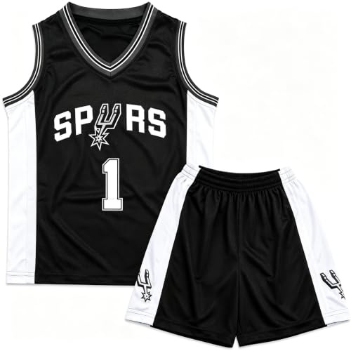 FUTERLY Maillot Basket Enfant 2 Pièces Ensemble et Short | Tissu en Maille, Pas de Décoloration, Pas de Rétrécissement, Parfait Pour l'Entraînement Sportif et la Tenue Quotidienne