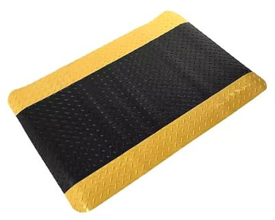 Robuste, industrielle Anti-Ermüdungs-Bodenmatte aus Schaumstoff, 19,5 mm dick, schwarz mit gelbem Rand. Ergonomische Arbeitsplatzmatte for mehr Komfort beim Stehen und Laufen ( Color : Style 1 , Size