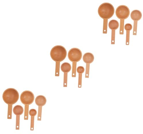 Garneck 15piezas Cucharas Medidoras De Madera Para Té Conjunto De Medición Precisa De Ingredientes Sólidos y Líquidos Utensilios De Cocina Duraderos y Ecológicos