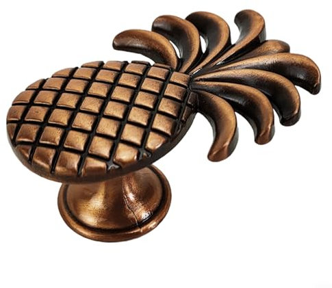 EpheyFIF Türknäufe und Griffe in Ananasform, Messing-Möbelbeschläge für Schränke und Kleiderschränke (Antik-Rotbronze)