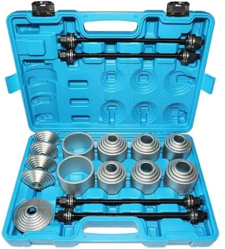 THIKPO Kit di pressa per boccole, 36 pezzi, per la maggior parte dei veicoli LCV HGV, guarnizioni e cuscinetti universali, kit di attrezzi di rimozione e installazione con 4 mandrini