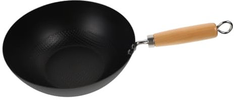 TOPBATHY Petit Wok Fer Poêle à Wok Japonais Pour Cuisson Poêle à Fond Pour Frire Et Cuire Vapeur