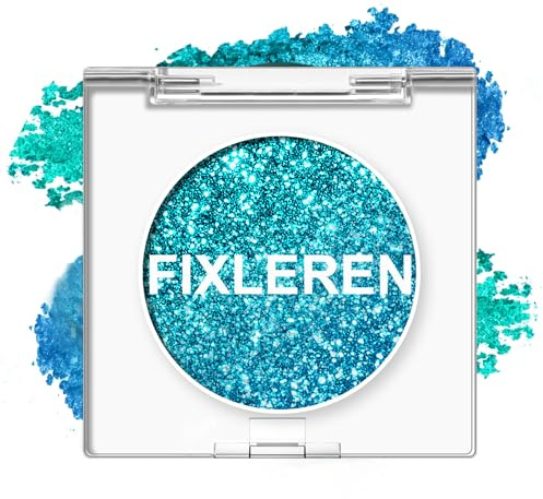 Fixleren - Lidschatten - Highlighting Eyeshadow，Glitter Chamäleon Lidschatten Make-up Palette, Langanhaltend ，Weiche Textur，Bühnen-/Party-Make-up. (Blau-10)