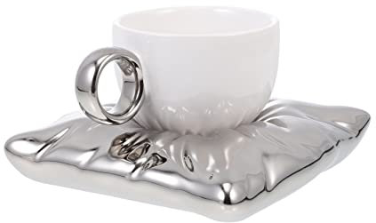 MAGICLULU Ceramic Coffee Mug Cup and Saucer for Tea Water Milk for Afternoon Tea Home Office