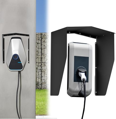 AufuN Väggbox väderskydd skyddstak för elbil laddningsstation, uttag regnskydd, vägglåda, Weather Protection för EV Charging Holder, Protective Roof Wall Mount rostfritt stål, 40 x 25 x 46 cm
