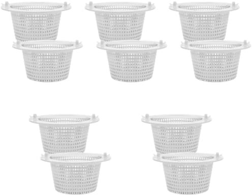 BESPORTBLE 5 Ensembles Panier Filtre Piscine Parcourir Accessoires De Piscine Hors Sol Remplacement du Panier du Skimmer Paniers De Remplacement D'écumoire Pôle Blanche Plastique 2 Pièces * 5